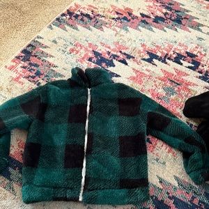 SHEIN green plaid jacket size medium